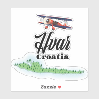 Pegatina Mapa de Hvar Croacia