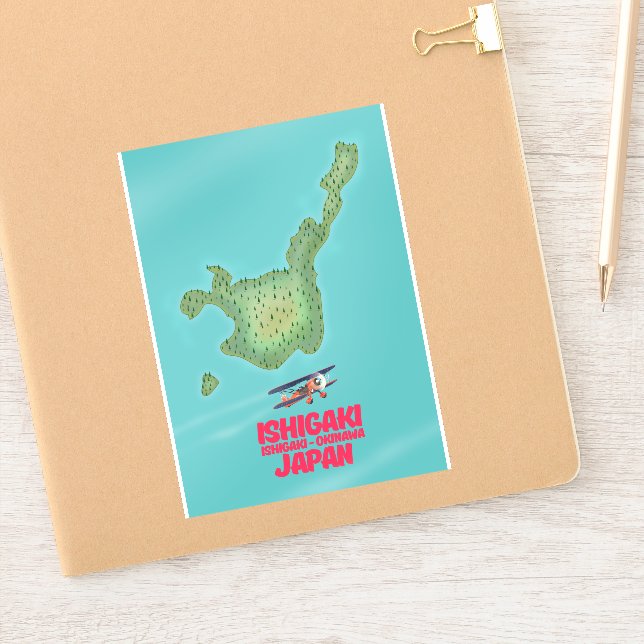 Pegatina Mapa de Ishigaki Okinawa, Japón (Cuaderno)