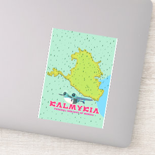 Pegatina Mapa de Kalmykia Rusia