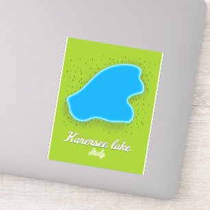 Pegatina Mapa de Karersee Lake Italy