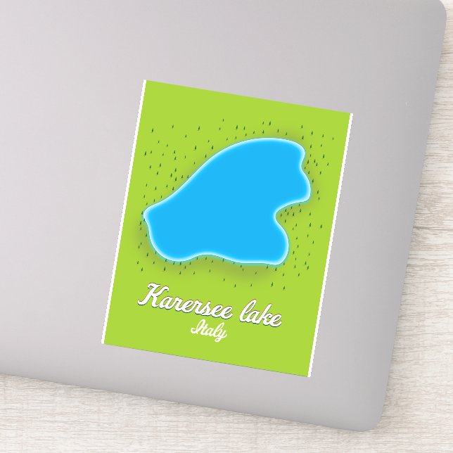 Pegatina Mapa de Karersee Lake Italy (Detalle)
