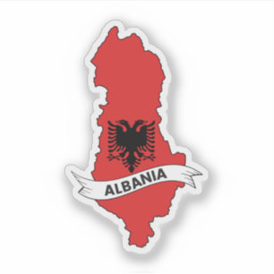 Pegatina Mapa de la bandera de Albania