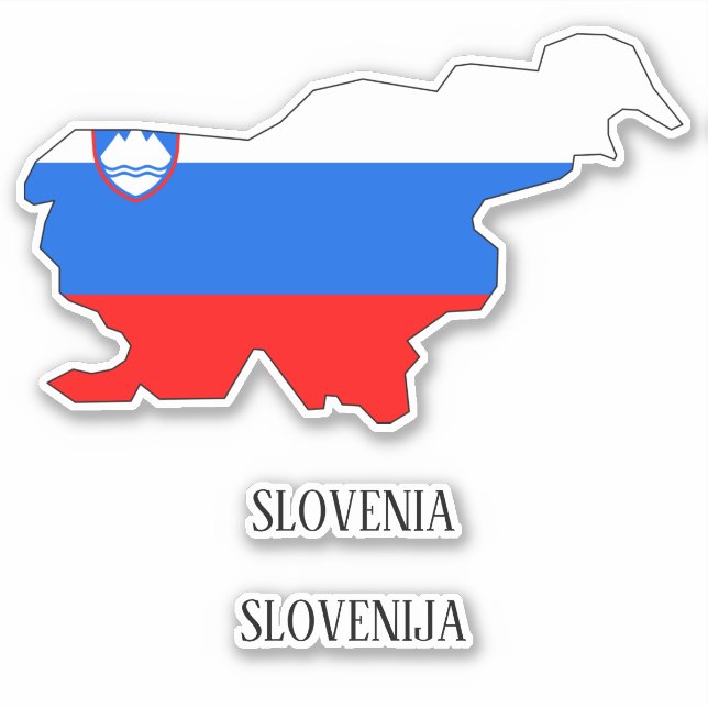Pegatina Mapa de la bandera de Eslovenia (Anverso)