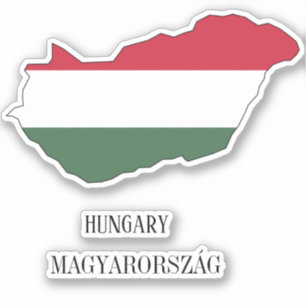 Pegatina Mapa de la bandera de Hungría