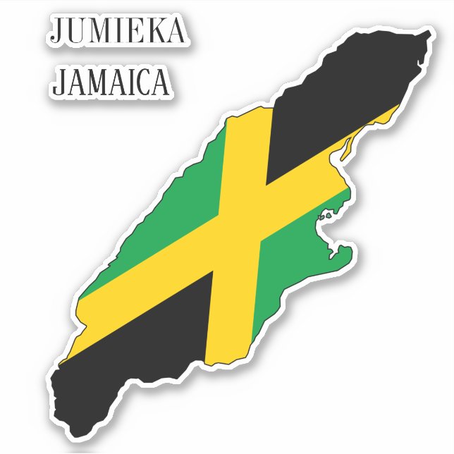 Pegatina Mapa de la bandera de Jamaica (Anverso)
