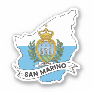 Pegatina Mapa de la bandera de San Marino