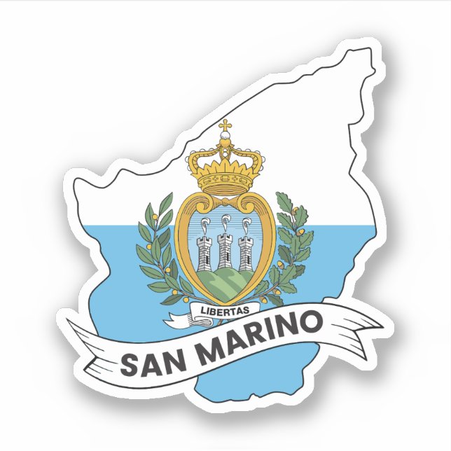 Pegatina Mapa de la bandera de San Marino (Anverso)