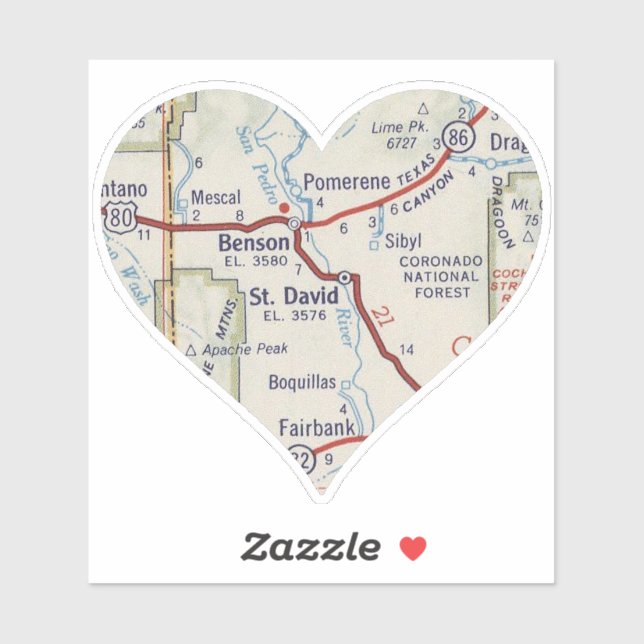 Pegatina Mapa de la cosecha de Benson AZ (Hoja)