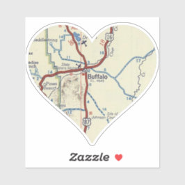 Pegatina Mapa de la cosecha de búfalos Wyoming