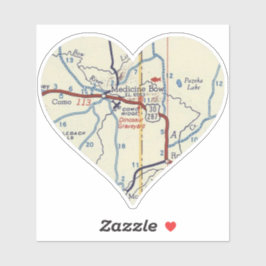 Pegatina Mapa de la cosecha de medicamentos de Bow Wyoming