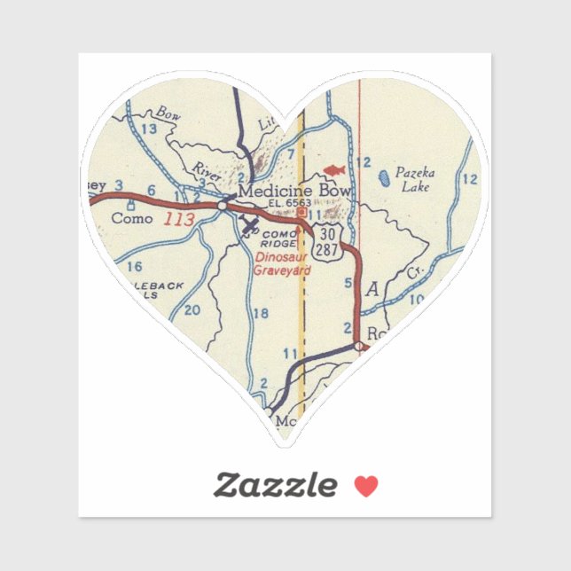 Pegatina Mapa de la cosecha de medicamentos de Bow Wyoming (Hoja)