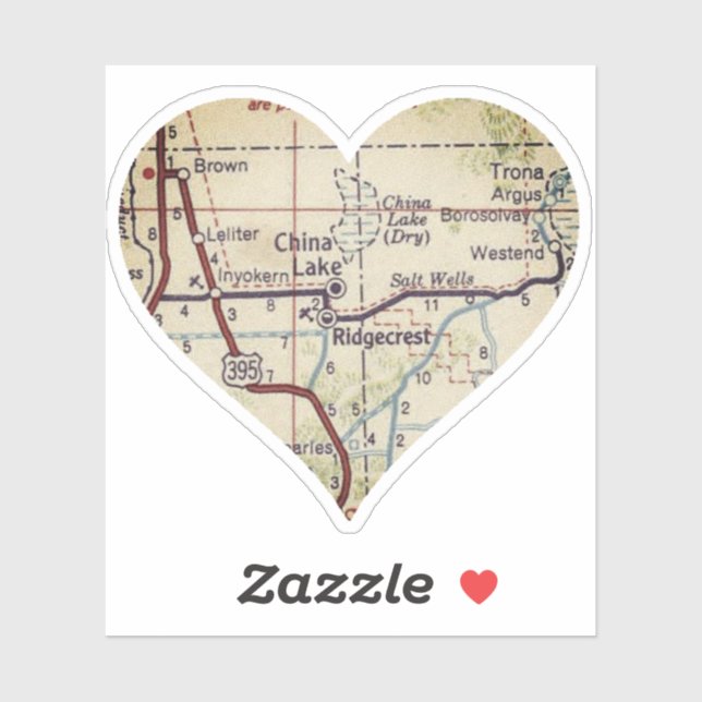 Pegatina Mapa de la cosecha del lago de China (Hoja)