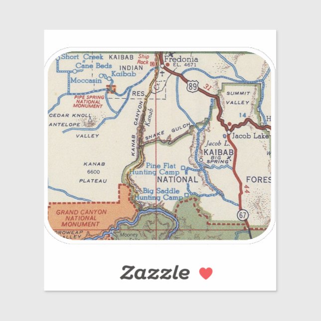 Pegatina Mapa de la cosecha del Monumento Nacional de Pipe  (Hoja)