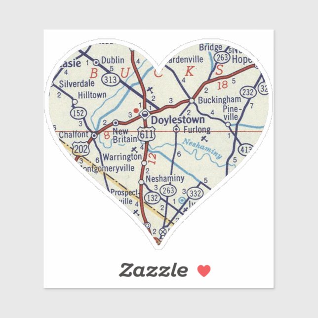 Pegatina Mapa de la cosecha Doylestown PA (Hoja)