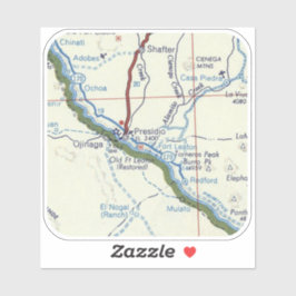 Pegatina Mapa de la cosecha Presidio TX