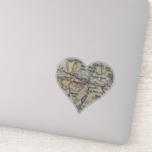 Pegatina Mapa de la época de Heart Kamloops