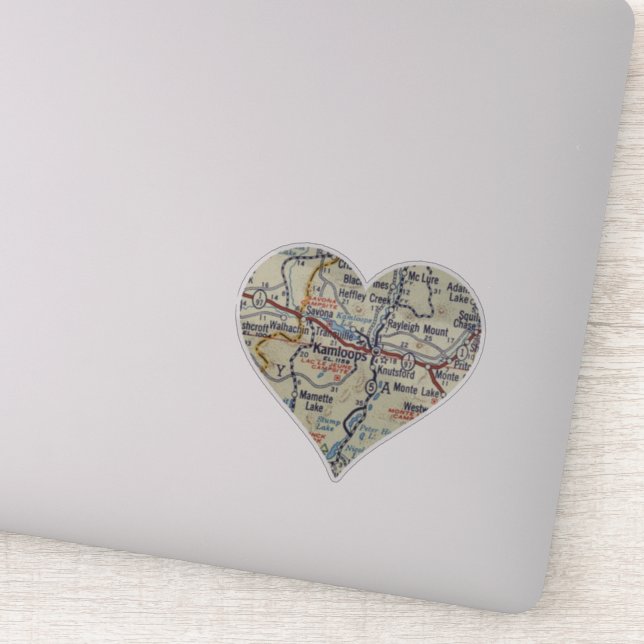 Pegatina Mapa de la época de Heart Kamloops (Detalle)