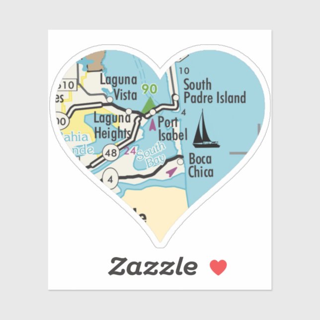 Pegatina Mapa de la época de Port Isabel TX (Hoja)