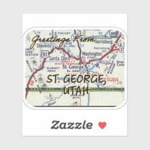 Pegatina Mapa de la época de San Jorge Utah