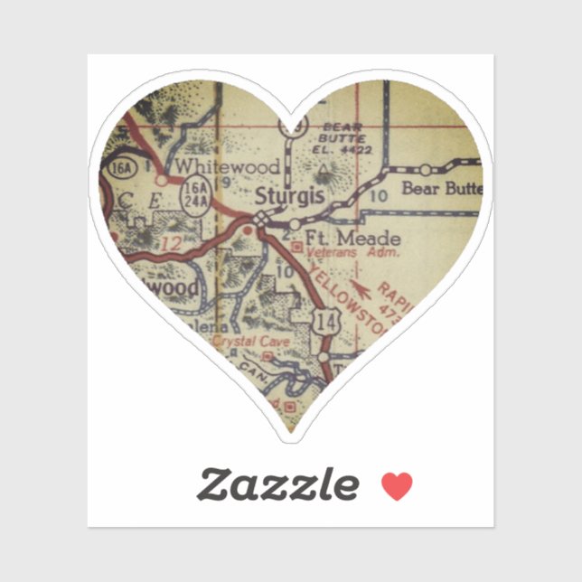 Pegatina Mapa de la época de Sturgis (Hoja)