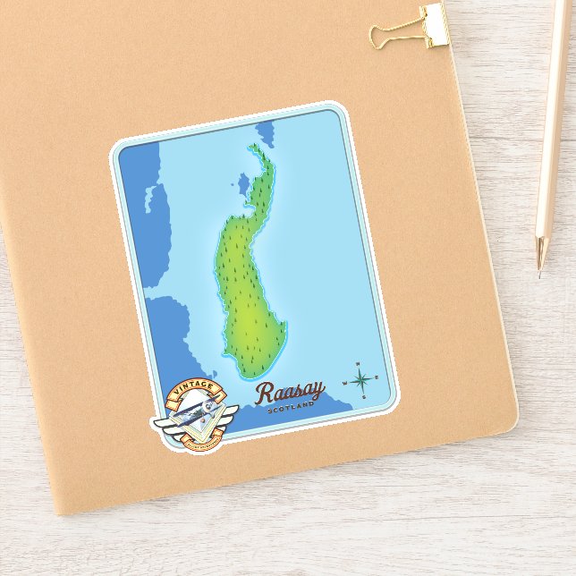 Pegatina Mapa de la escocia de Raasay (Cuaderno)