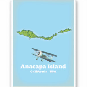 Pegatina Mapa de la isla Anacapa California EE. UU.