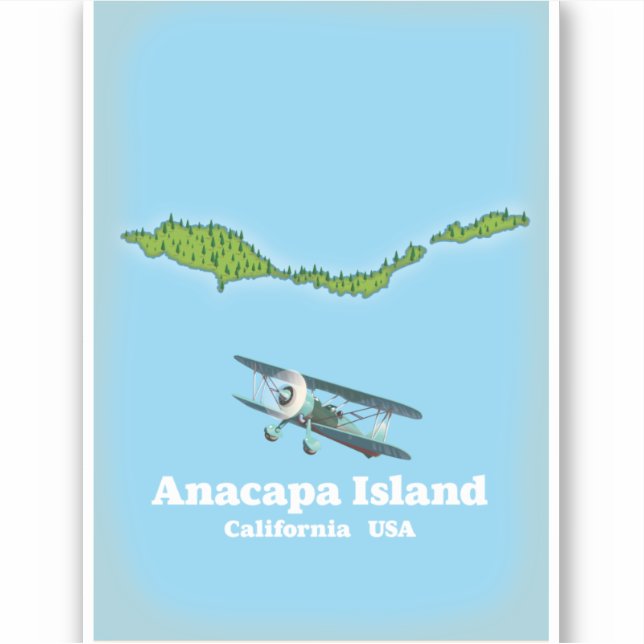 Pegatina Mapa de la isla Anacapa California EE. UU. (Anverso)