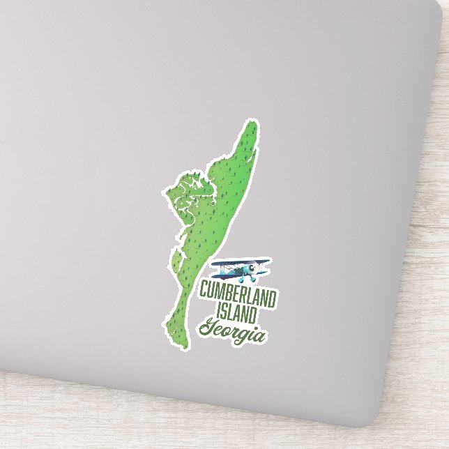 Pegatina Mapa de la isla Cumberland Georgia (Detalle)