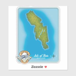 Pegatina Mapa de la Isla de Bute