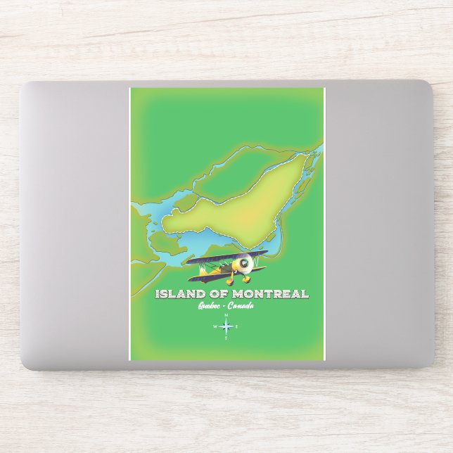 Pegatina Mapa de la isla de Montreal en Canadá (Ordenador)