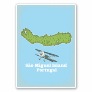 Pegatina Mapa de la isla de São Miguel Portugal