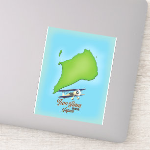 Pegatina Mapa de la isla Iwo Jima Japón