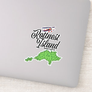 Pegatina Mapa de la Isla Rottnest Australia