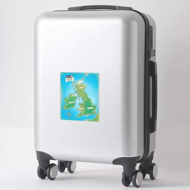 Pegatina Mapa de las Islas Británicas (Maleta)