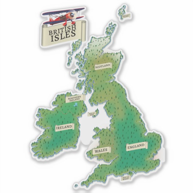 Pegatina Mapa de las Islas Británicas (Anverso)