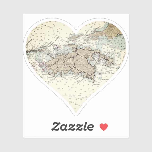 Pegatina Mapa de las Islas Vírgenes de St John (Hoja)