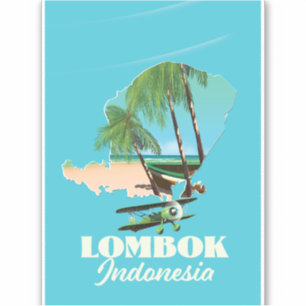 Pegatina Mapa de Lombok Indonesia