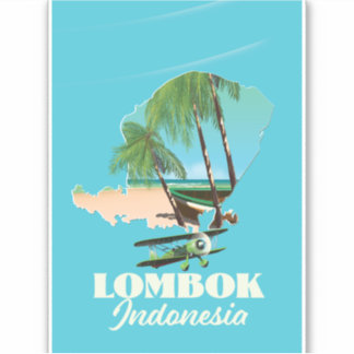 Pegatina Mapa de Lombok Indonesia