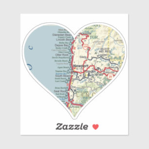 Pegatina Mapa de Newport Oregon