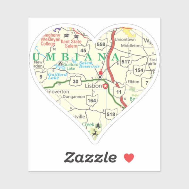 Pegatina Mapa de Ohio de Lisboa (Hoja)