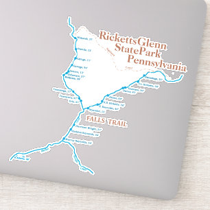 Pegatina Mapa de pistas de cataratas 8"x8"