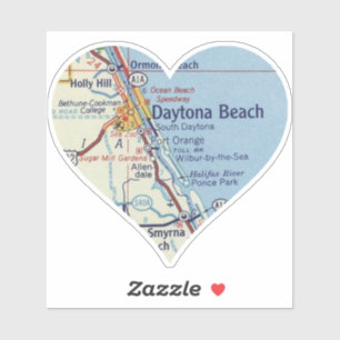 Pegatina Mapa de playa de Heart Daytona