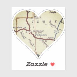 Pegatina Mapa de retro de Sanderson TX