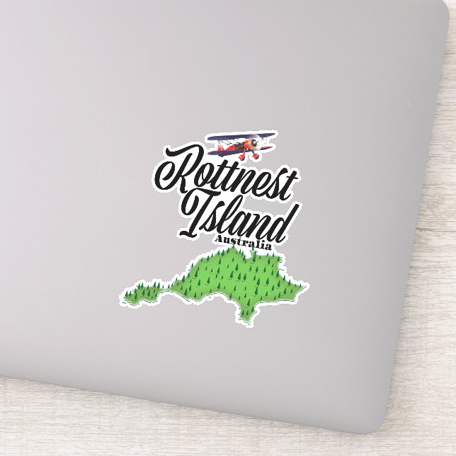 Pegatina Mapa de Rottnest Island Australia (Detalle)