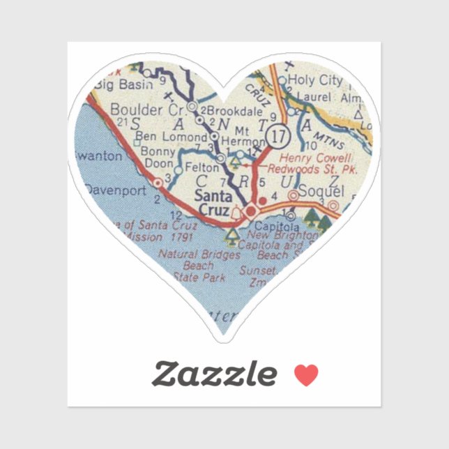 Pegatina Mapa de Santa Cruz (Hoja)