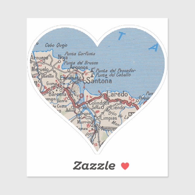 Pegatina Mapa de Santoña España (Hoja)