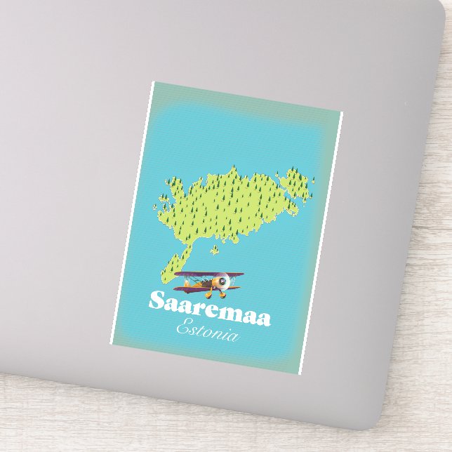 Pegatina Mapa de Saremaa Estonia (Detalle)