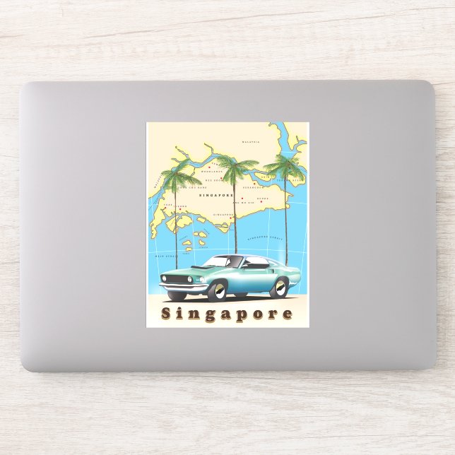 Pegatina mapa de Singapur (Ordenador)