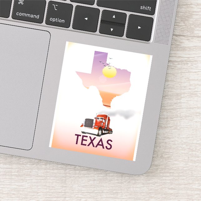 Pegatina Mapa de Texas Big Rig (Detalle)