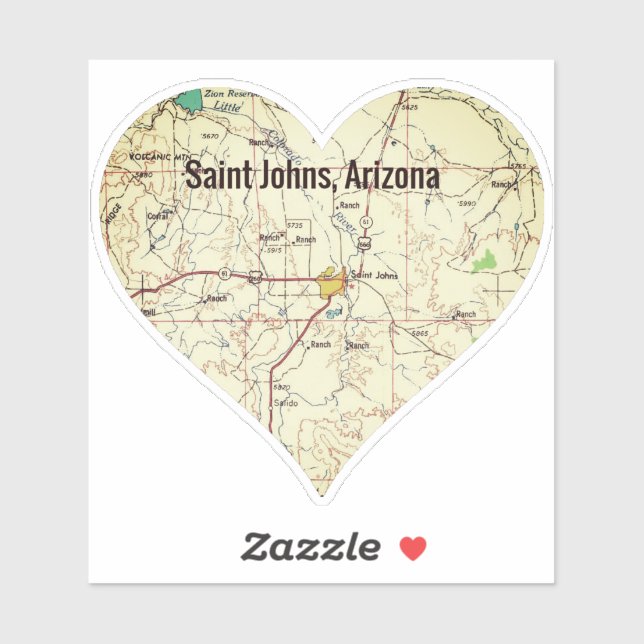 Pegatina Mapa de Topo St. Johns AZ (Hoja)